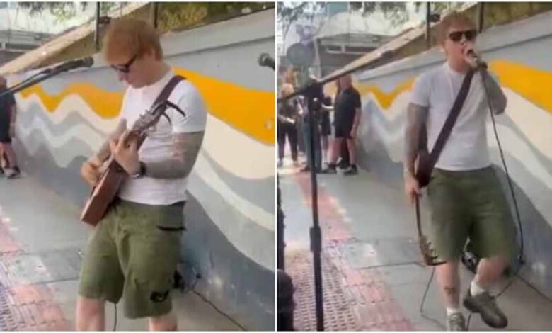 Ed Sheeran started performing on Church Street in Bangalore, police stopped him