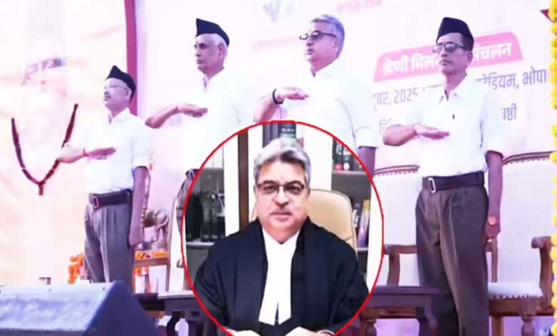 चर्चित फैसलों वाले रिटायर्ड जस्टिस रोहित आर्य आरएसएस की ड्रेस में दिखे, सोशल मीडिया पर मचा हलचल