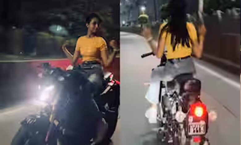 इंदौर में युवती का खतरनाक बाइक स्टंट वायरल, रील के चक्कर में जोखिम में डाली जान